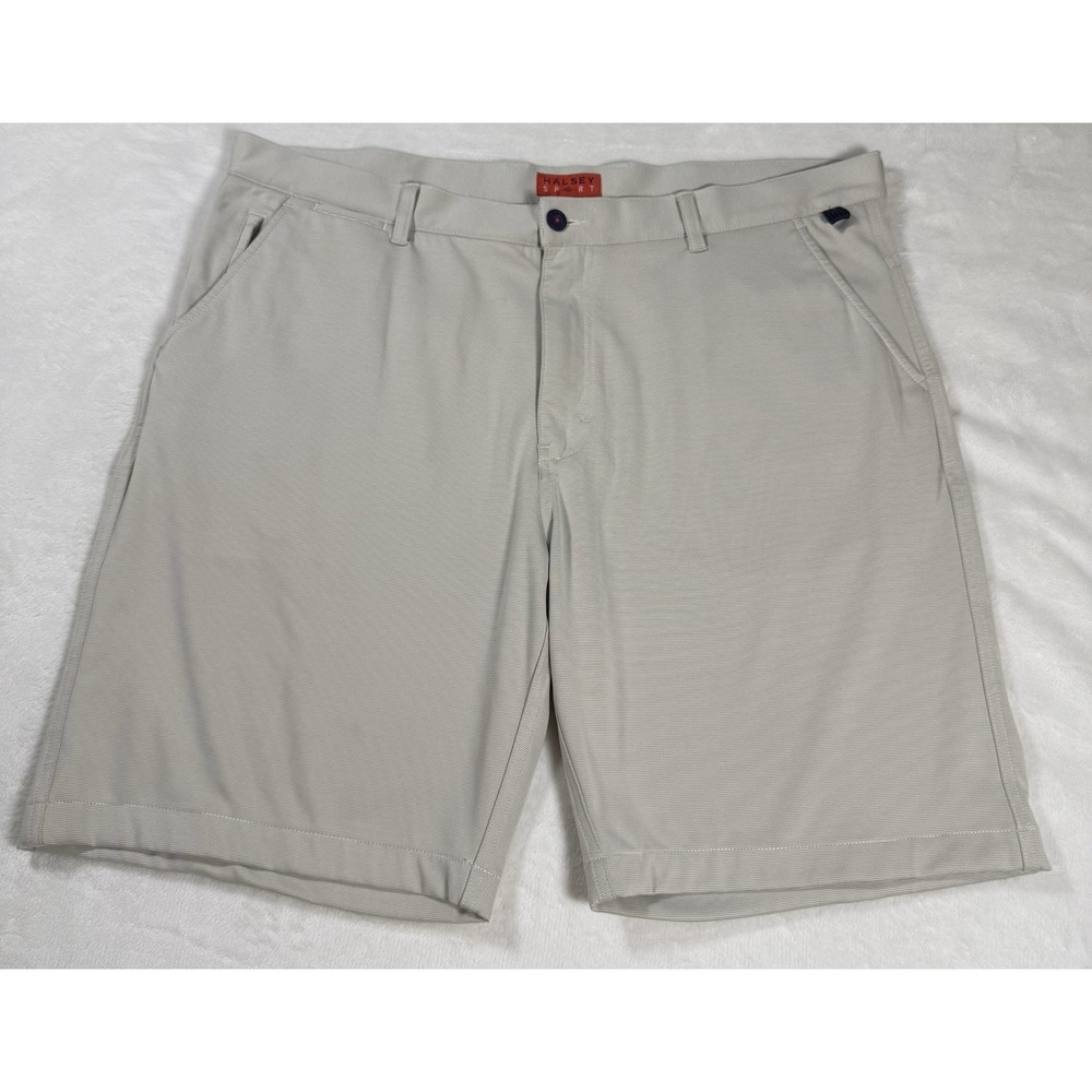 Halsey Sport Golf Shorts Mens 40 Beige Stretch Performance Classic Fit